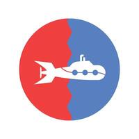 vector de icono de submarino