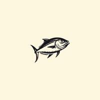 AI generated black tuna fish on a white background. vector