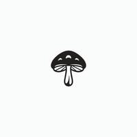 AI generated mushroom vector icon.Simple Modern Isolated Farm Black Organic Food Concept.