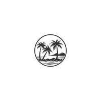 AI generated palm tree hipster vintage logo vector icon illustration