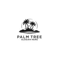 AI generated Palm tree silhouette icon.simple flat vector illustration white background