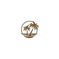 AI generated Palm tree silhouette icon.simple flat vector illustration white background