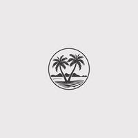 AI generated Palm tree silhouette icon.simple flat vector illustration white background