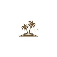 AI generated Palm tree silhouette icon.simple flat vector illustration white background