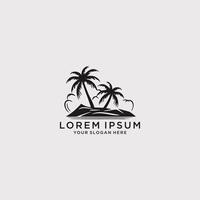 AI generated Palm tree silhouette icon.simple flat vector illustration white background