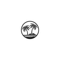 AI generated Palm tree silhouette icon.simple flat vector illustration white background