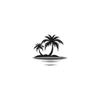ai generado palma árbol silueta icono.simple plano vector ilustración blanco antecedentes