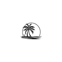 AI generated Palm tree silhouette icon.simple flat vector illustration white background