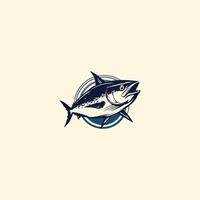 AI generated black tuna fish on a white background. vector