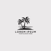 AI generated Palm tree silhouette icon.simple flat vector illustration white background