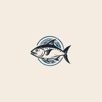 AI generated yellow fin tuna logo Modern fresh Tuna Fish Vector for food market and restaurant