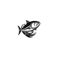 AI generated black tuna fish on a white background. vector