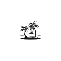 AI generated Palm tree silhouette icon.simple flat vector illustration white background