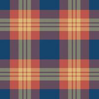 Plaid seamless pattern in blue. Check fabric texture. Vector textile print.