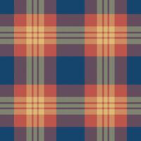 Plaid seamless pattern in blue. Check fabric texture. Vector textile print.