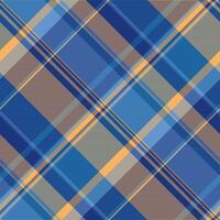 Card seamless texture textile, ornate plaid check pattern. Coat vector background tartan fabric in blue and cyan colors.