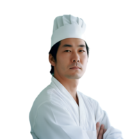 ai generado japonés cocinero en transparente antecedentes png