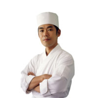 ai gerado japonês chefe de cozinha em transparente fundo png