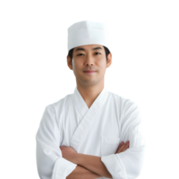 AI generated Japanese Chef on transparent background png