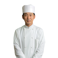 ai gerado japonês chefe de cozinha em transparente fundo png