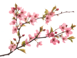 AI generated Sakura branch on transparent background png