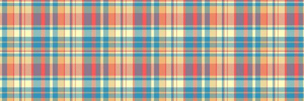 Stationary texture vector fabric, uk plaid tartan pattern. Blank textile seamless background check in cyan and light colors.