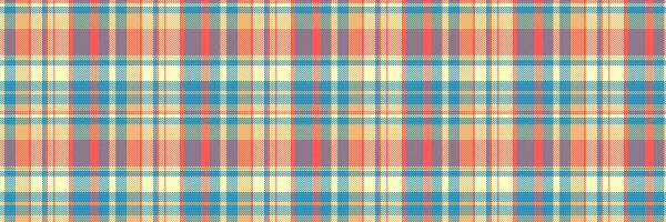 Stationary texture vector fabric, uk plaid tartan pattern. Blank textile seamless background check in cyan and light colors.