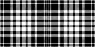 Motif plaid vector texture, part background pattern textile. October seamless check fabric tartan in black and white colors.