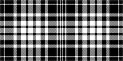 Motif plaid vector texture, part background pattern textile. October seamless check fabric tartan in black and white colors.