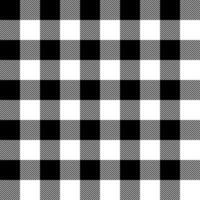 Plaid check pattern in black and white. Seamless fabric texture. Tartan textile print. vector