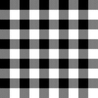 Plaid check pattern in black and white. Seamless fabric texture. Tartan textile print. vector