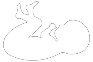 Continuous single line art drawing of baby sketch and concept outline vector