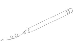 Continuous one line art simple pencil sketch outline vector illustration