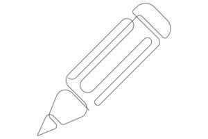 Continuous one line art simple pencil sketch outline vector illustration