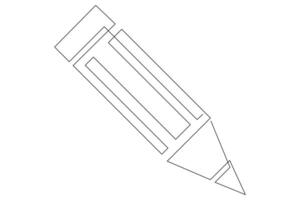 Continuous one line art simple pencil sketch outline vector illustration