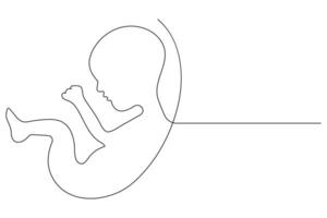 Continuous single line art drawing of baby sketch and concept outline vector