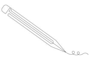 Continuous one line art simple pencil sketch outline vector illustration