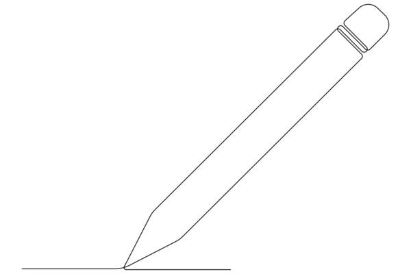 Continuous one line art simple pencil sketch outline vector illustration