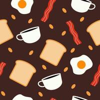 Illustration of a breakfast seamless pattern vector