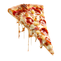 ai generado Pizza rebanada en transparente antecedentes png