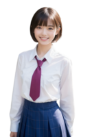 AI generated asian student woman on transparent background png