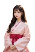 AI generated Asian woman wearing kimono on transparent background png