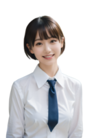 AI generated asian student woman on transparent background png