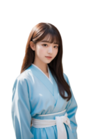 AI generated Asian woman wearing kimono on transparent background png