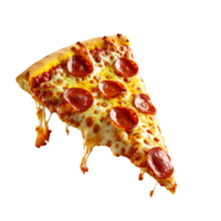 ai generado Pizza rebanada en transparente antecedentes png