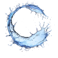 AI generated water circle splash on transparent background png