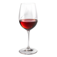 AI generated Wine glass with red wine on transparent png