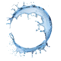 AI generated water circle splash on transparent background png