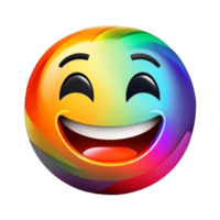 AI generated 3D renders colorful smiling emoji character cartoon style PNG Isolated on transparent background AI Generative