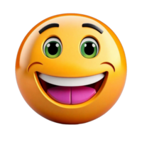 ai gegenereerd 3d rendert kleurrijk glimlachen emoji karakter tekenfilm stijl PNG geïsoleerd Aan transparant achtergrond ai generatief